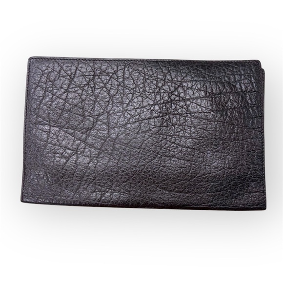 LANCEL Paris leather folding wallet, textured leather, black, Vintage - Picture 1 of 11